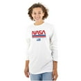 thumbnail image 3 of NASA Retro Worm Logo American Flag Unisex Plus Size Long Sleeve Shirt Brisco Brands 3X, 3 of 5