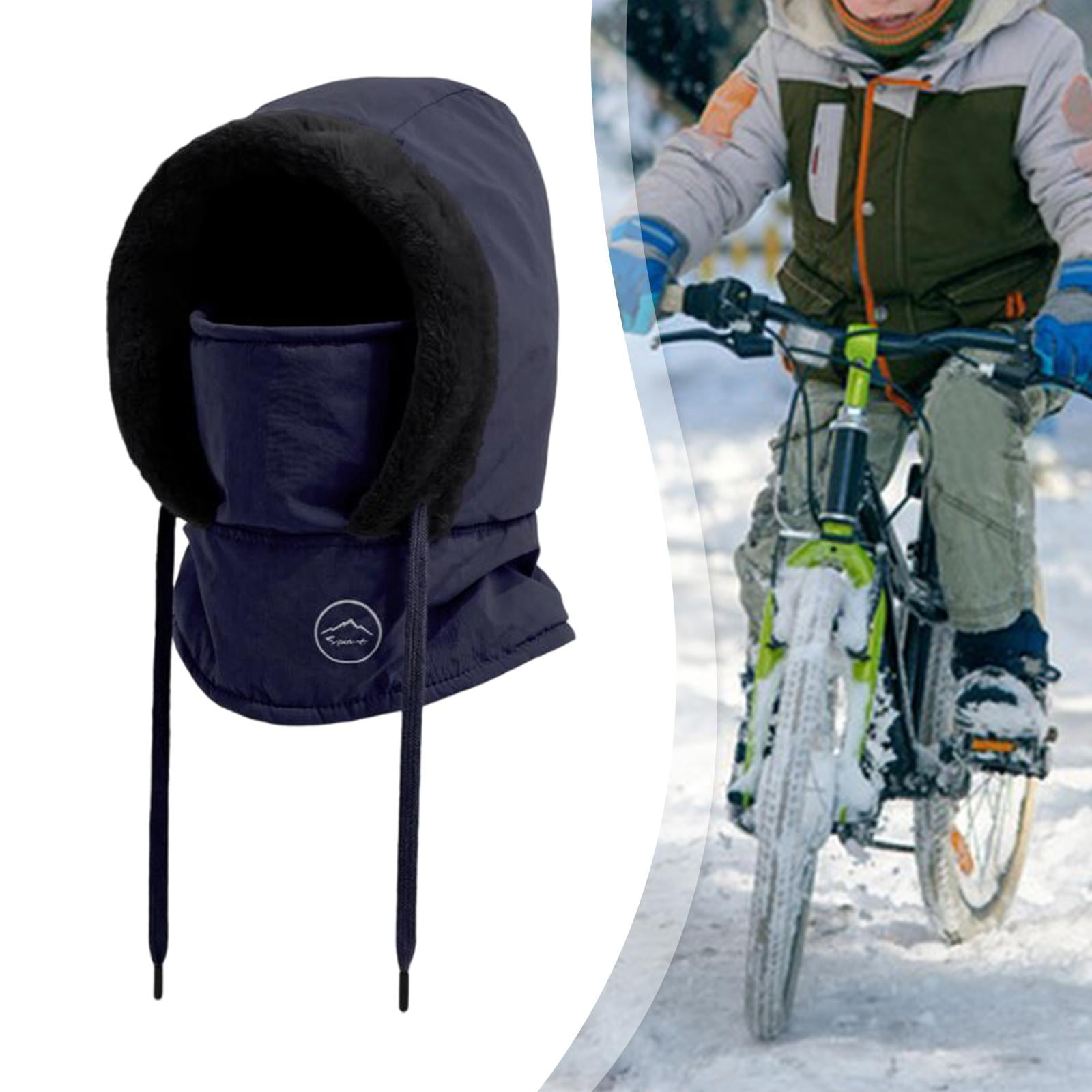 Hood Ski Mask Cycling Neck Warmer Face Cover Thickened Polyester Material for Kids Winter Outdoor Sports