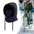 thumbnail image 4 of Gorro térmico con capucha para esquiar, cálido, resistente al viento, para clima frío, bufanda, pasamontañas para acampar, pescar, hacer senderismo y Niños azul oscuro, 4 of 7