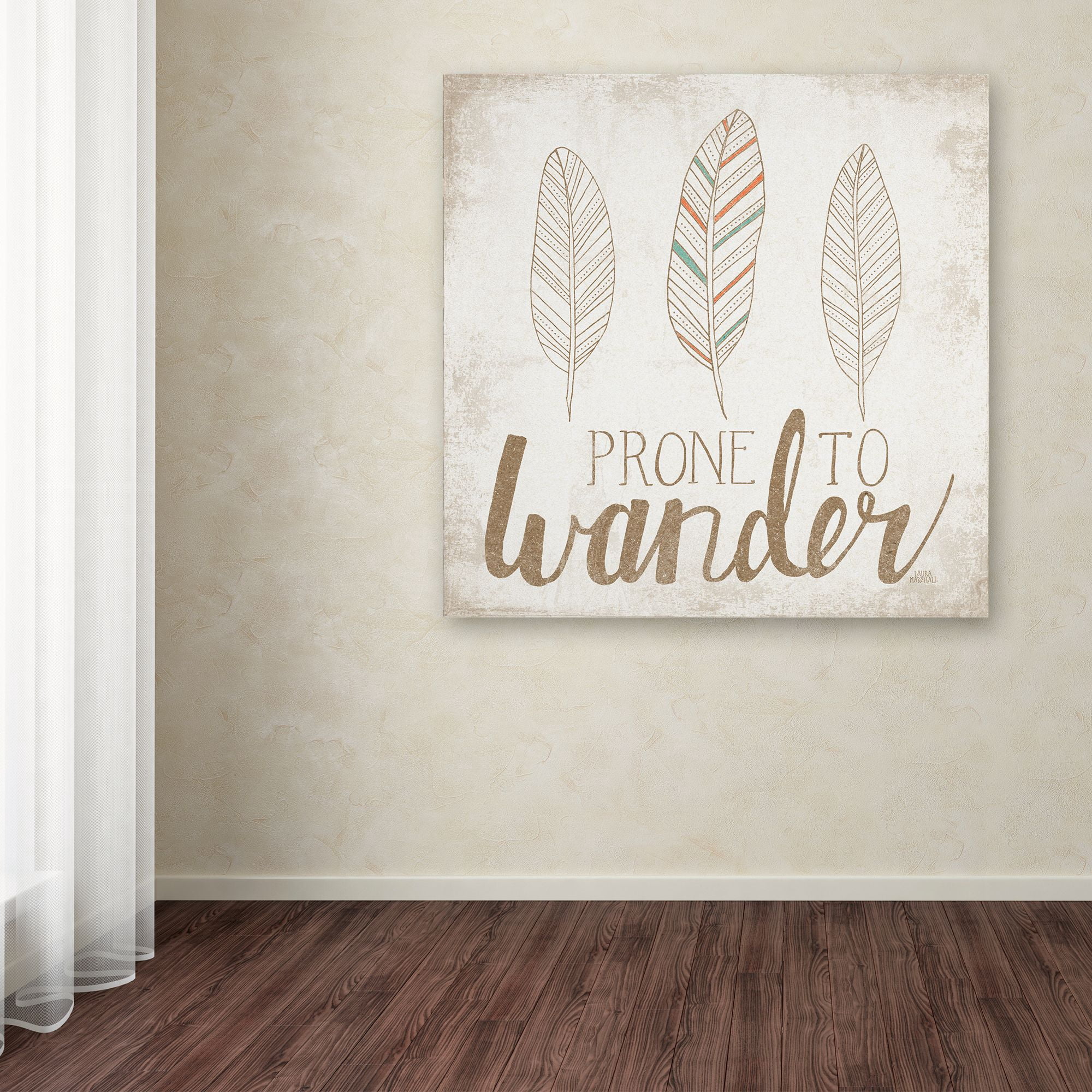 Trademark Fine Art 'Prone to Wander Beige' Canvas Art by Laura Marshall