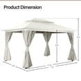 thumbnail image 3 of LAUSAINT HOME 10'x13' Outdoor Patio Gazebo, Heavy Duty Semi-Permanent Gazebo Tent with Double Roof, Mosquito Netting & Privacy Curtains, Metal Frame Backyard Canopy for Garden, Lawn, Party, White, 3 of 10