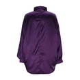 thumbnail image 5 of asdoklhq Party Dresses for Women Solid Color High Neck Batwing Long Sleeve Loose Dress Skirt Purple L, 5 of 7