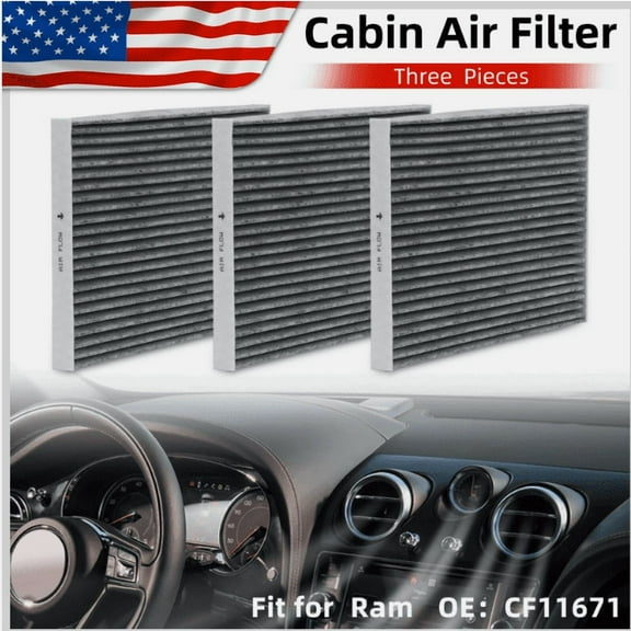 CF11671 3PCS Cabin Air Filter Durable for RAM 1500 2016-2022 CLASSIC 2019-2022