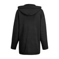 thumbnail image 3 of Womens Cable Knit Thick Button Hooded Cardigan Jackets Long Sleeve Chunky Fleece Winter Sweater Coats with Pockets Black 5XL, 3 of 4
