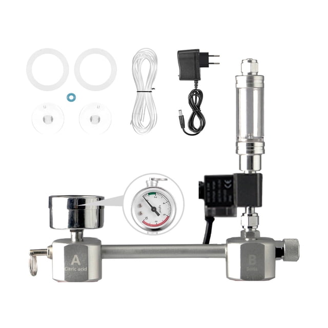Aquarium DIY CO2 Generator System Kit With Solenoid Valve Bubble Counter & Check Carbon Dioxide Reactor Kit For Plants Aquarium ,Easy Installation
