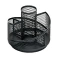thumbnail image 1 of Portalápices de metal, contenedor para bolígrafos, accesorios decorativos, organizador de escritorio giratorio de 360 ​​grados Cinco cuadrículas, 1 of 9