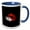 Blue/White, variant on 3drose, Fun Swalk Postal Abbreviation with Sweetheart Red Lipstick Kiss, 11oz Two-tone Black Mug