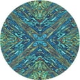 thumbnail image 1 of Ahgly Company Indoor Round Patterned Charcoal Blue Area Rugs, 7' Round, 1 of 6