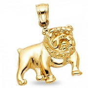 ZEN JEWELZ Solid 14k Yellow Gold Bull Dog Charm Pendant Polished High Quality Genuine New 15 mm x 19 mm