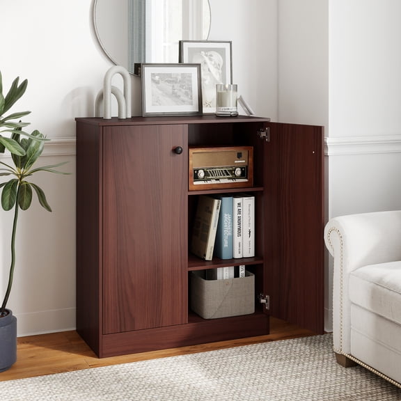 Giantex 2 Door Storage Base Cabinet, Freestanding Floor Cabinet, Kitchen Cupboard Storage Organizer, Brown