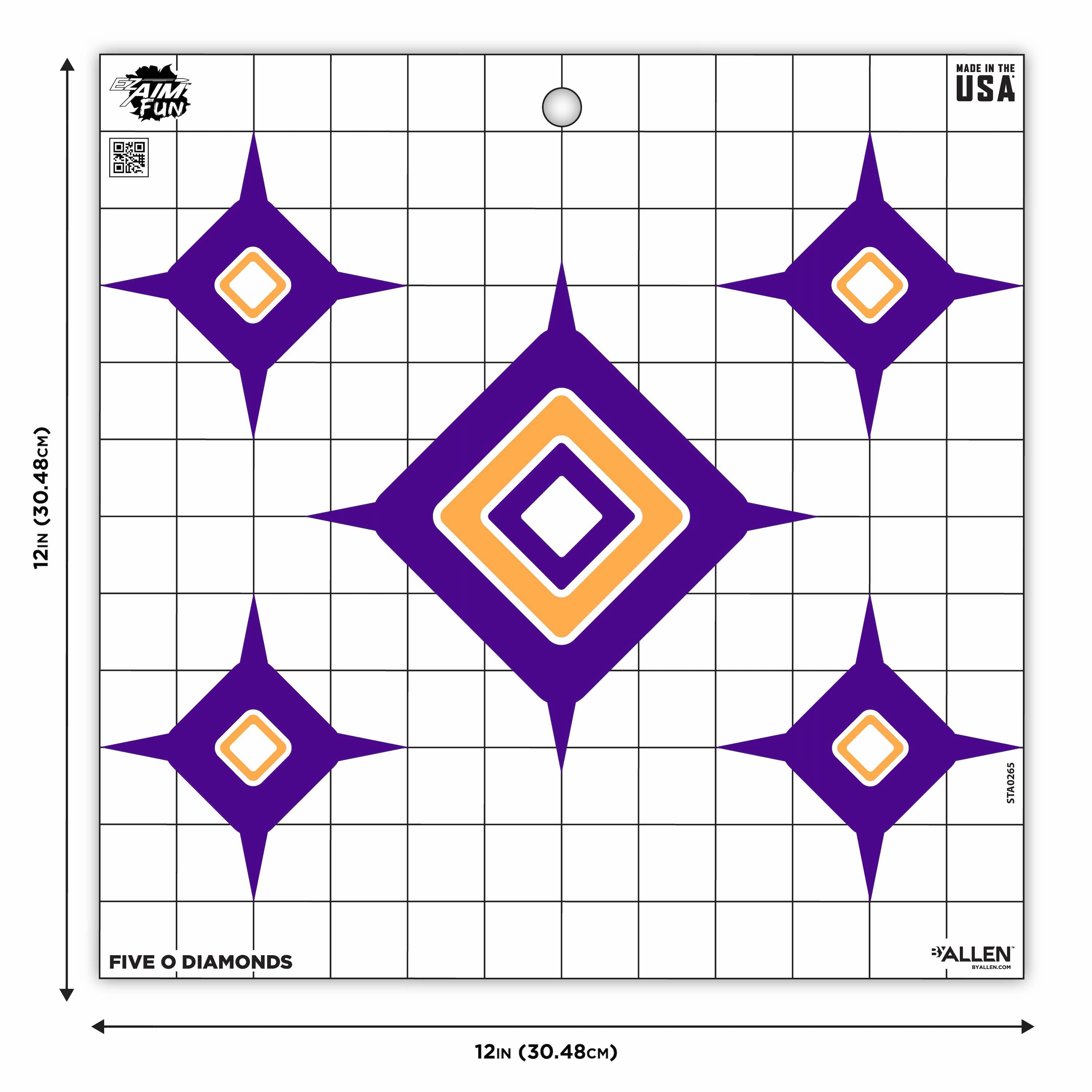 Ez Aim Fun Paper Shooting Targets, Dialing In More Fun, 12 In Square, 9-Pack, Multi-Color