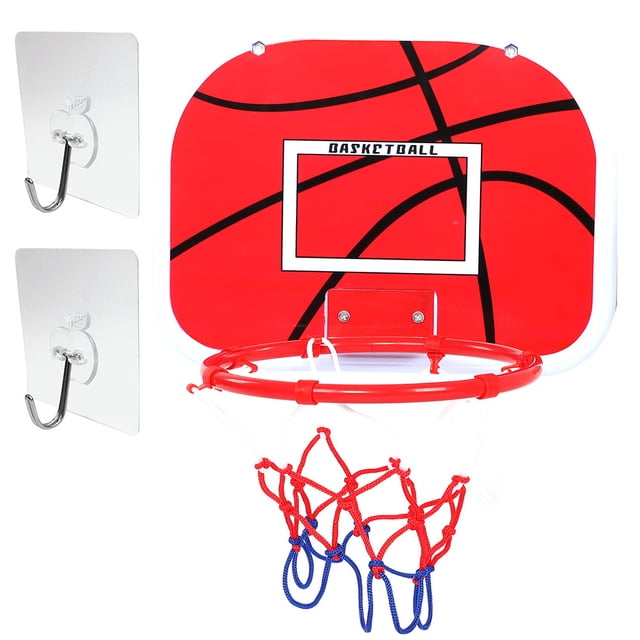 Indoor Adjustable Suspension Netball Hoop Mini Basketball Plate for Children Adhesive Hook,