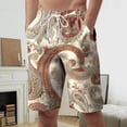 thumbnail image 2 of XZNPDUCQ Men's Casual Shorts Loose Fit Shorts for Men Drawstring Shorts with Multi Pockets Summer Beach Athletic Shorts Casual Shorts L,Khaki, 2 of 7
