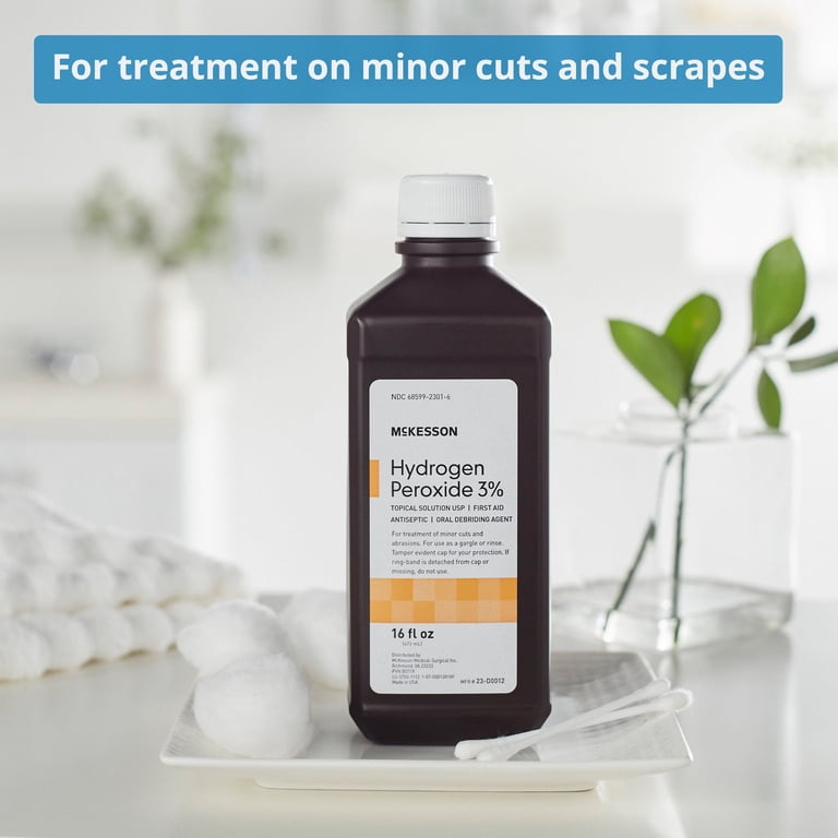 McKesson Hydrogen Peroxide 3% Topical Antiseptic Solution, 16 oz