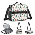 thumbnail image 5 of Football and Hockeyball White Pattern Bento School Insulated Lunch Bag Box with Shoulder Strap and Bottle Holder, 11" X 9.5" X 3.5", 5 of 5