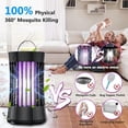 thumbnail image 3 of Mosquito Killer 2 in 1 Electric Insect Killer Rechargeable Fly Killer Mosquito Killer Lamp for Outdoor Camping, Yard, Home and Garden (Black) UV Insec, 3 of 5