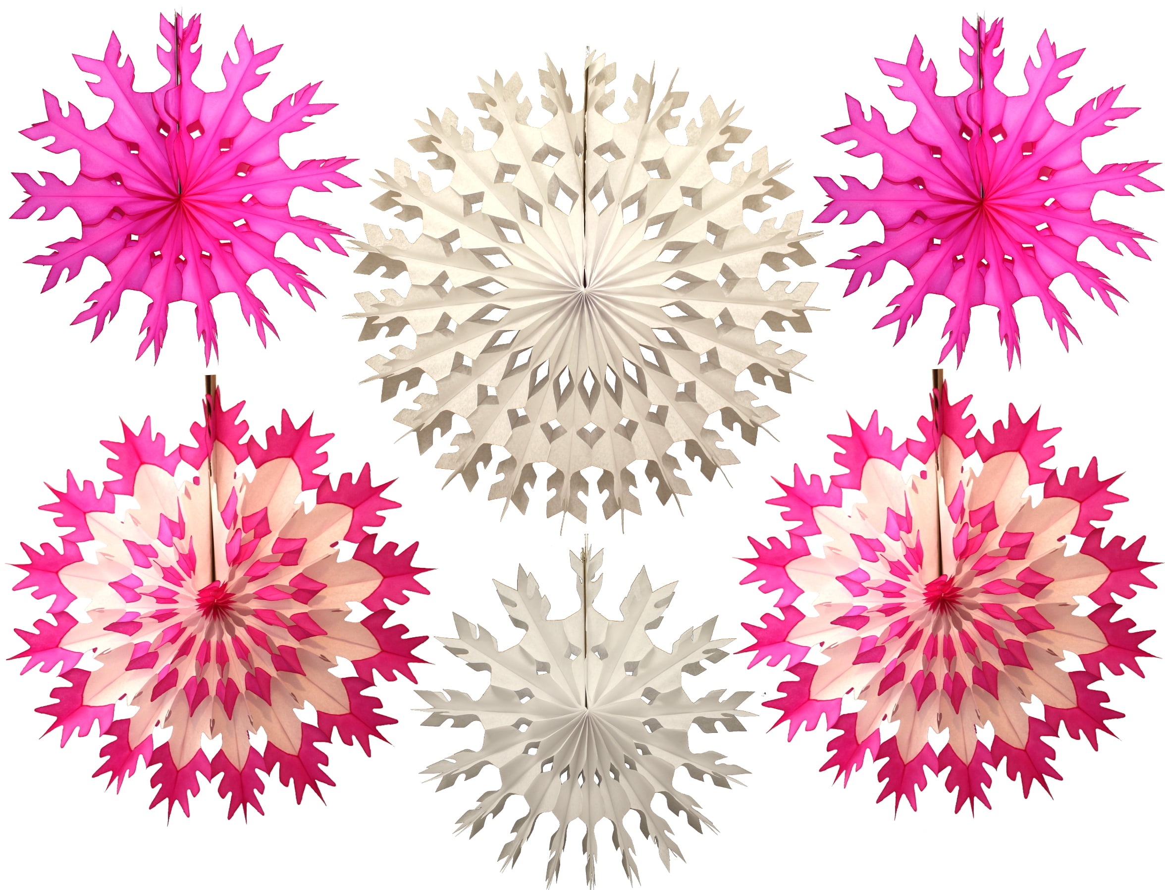 6Piece Devra Party MultiColored Tissue Paper Snowflake Party