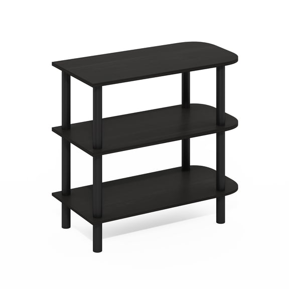 Furinno TURN-N-TUBE Shoe Rack, 3-Tier Shoe Organizer, Shoe Rack Storage with Curved Freestanding Organizer, 11.7 x 23.6 x 21.9, for Closet Entryway, Office, Garage, Dark Espresso/Black