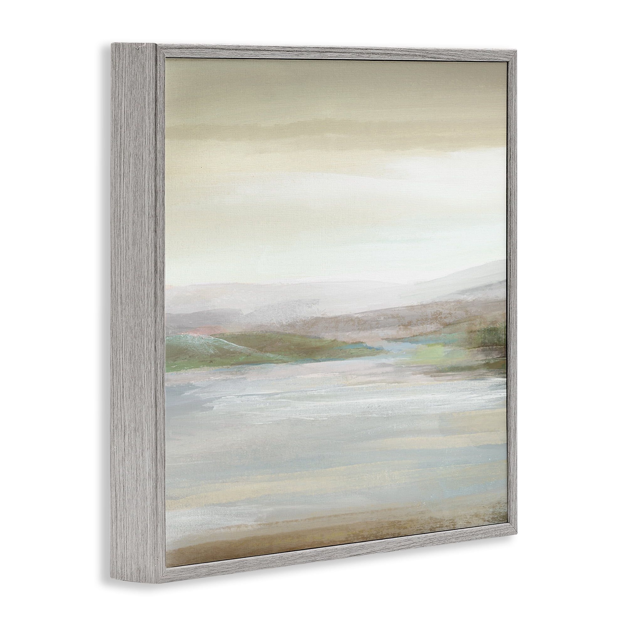 Stupell Industries Calm Atmospheric Landscape Landscape Painting Gray Framed Art Print Wall Art, 17 x 17