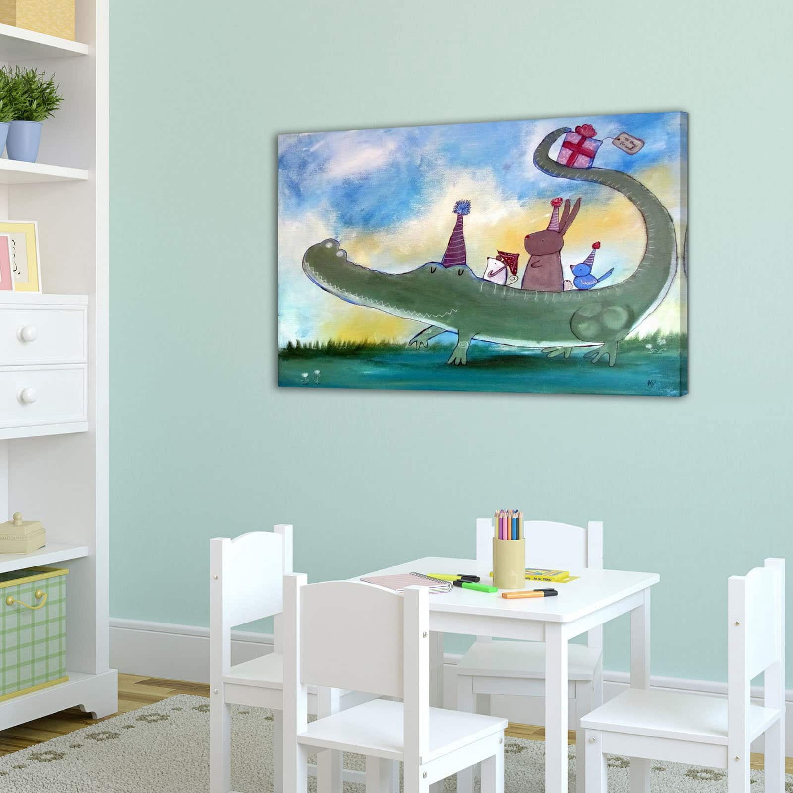 Marmont Hill Alligator Birthday Wall Art