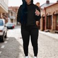 thumbnail image 3 of Sudaderas con capucha para mujer Chándal Color sólido Cordón Jogging Trajes Conjuntos Deportes Casual FLhrweasw Nuevo, 3 of 9