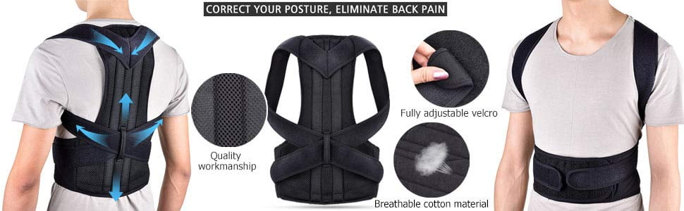 Back Correction Belt Adjustable Invisible Seat Correction ，Onesies Posture Corrector for Women and Men Breathable Back Support Straightener Adjustable Upper Back Brace 