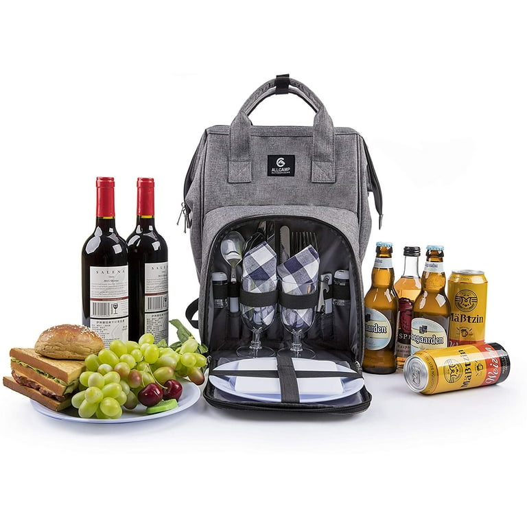 ALLCAMP OUTDOOR GEAR Picnic Backpack For 2 Person W/ Detachable Bottle