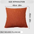 thumbnail image 4 of Paquete de 4 Fundas de Cojines 45x45cm Funda de Cojín de Lino 45,7x45,7cm Funda de Almohada Decorativa Cuadrada, con Cremallera Invisible para Sofá Cama Coche Oficina Naranja ER, 4 of 5