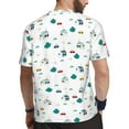 thumbnail image 2 of Wukai Cartoon House Car Print Men's Short-Sleeved Mesh T-Shirt,Quick-Dry Short Sleeve Workout T-Shirt-X-Small, 2 of 8