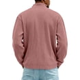thumbnail image 3 of Men's Casual Style Quarter-Zip Collar Hoodie - Pink, Size XXL, 3 of 6
