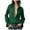 Green, variant on Women Lapel Full Front Zip Up Long Sleeve Flared Cuff Lightweight Woven Blouse Shirt Black for Size XXL