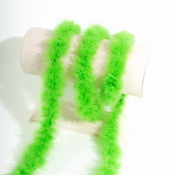 XmhyTop-A 2 Yards Fluffy Feather for DIY Crafts, Sewing Trim, Wedding & Party Decorations - Soft Plume Trim for Home Art Supplies,2 pcs,Green