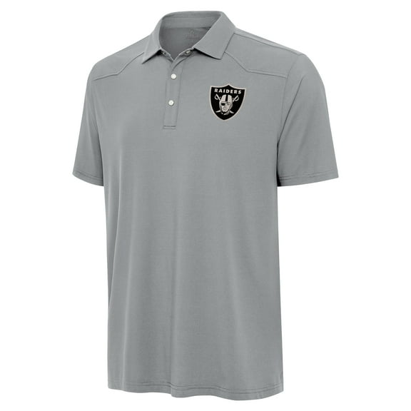 Men's Antigua Gray Las Vegas Raiders Western Polo