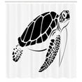 thumbnail image 3 of Ambesonne Turtle Shower Curtain, Monotone Caretta Caretta, 69"Wx84"L, Black and White, 3 of 3