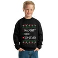 thumbnail image 2 of Wild Bobby Naughty Nice 6 7 Checklist Christmas Sweater | Holiday Unisex Boys Girls Crewneck Graphic Sweatshirt, 2 of 5