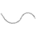 thumbnail image 3 of Dimaya Fine Jewelry 14K White Gold Stamped Heart 7.25 inch Bracelet, 3 of 5