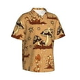 thumbnail image 2 of Balery Brown Mushrooms Print Men's Hawaiian Shirts Short Sleeve Beach Shirt Relaxed Fit Vacation Button Down Shirts-Large, 2 of 9