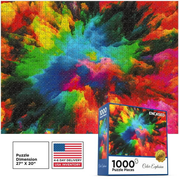 JigFun 1000 Piece Puzzle for Adults / Teen - Large Jigsaw Puzzle Color Explosion