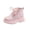 Pink, variant on Kids Iridescent Glitter Patent Ankle Martin Boots Girls Fall Shiny Colorful Faux Leather Short Booties Side Zipper Lace up Soft Sole Outdoor Boots