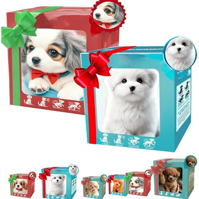 Nicoo Chiot Robot, Chien Robot Nicoo, Chien Robot, Chiot Robot Réaliste, Robot Dog pour Adultes, Marche, Aboiements, Queue Qui Remue (T-2 Pcs)