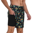 thumbnail image 3 of Picia Colorful Turtles pattern Mens Swim Trunks with Compression Liner Stretch Beach Shorts Quick Dry with Zipper Pockets No-Chafing Board Shorts-Medium, 3 of 9