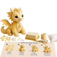 thumbnail image 2 of FURNIX Diy Felt Sewing Kit Yellow Dragon Patchwork Animal,3D Stuffed Plush Craft For Adults Beginners With Pre Cut Fabric,Handmade Mythical Creature Home Decor, 2 of 7