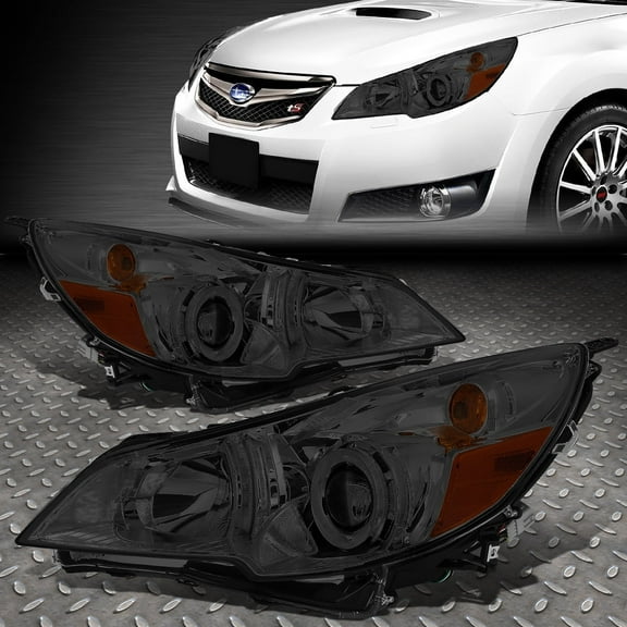 NUVISION for 10-14 Subaru Outback Legacy Projector Headlight Headlamp Smoked/Amber