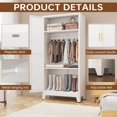 thumbnail image 4 of Metal Armoire Wardrobe Closet, 71" Tall Clothing Storage Cabinet with Hanging Rods, Household Closet Organizers with Adjustable Shelves for Home Office or Gym (White), 4 of 8