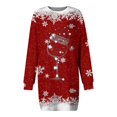 thumbnail image 3 of WILLBEST Vestido Floreado Para Mujer, Vestido Informal De Manga Larga Con Cuello Redondo Y Estampado Navideño A La Moda Para Otoño E Invierno Para Mujer, 3 of 3