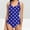 Dark Blue womens swimsuits, variant on Summer Saving pimelu Bathing Suit for Women Tankini Swimsuits for Women One Piece Swimsuit Modest Swimsuit Hawaiian Beach Polka Dot Print Plus Size Tummy Control Bathing Suits Bathing Suit