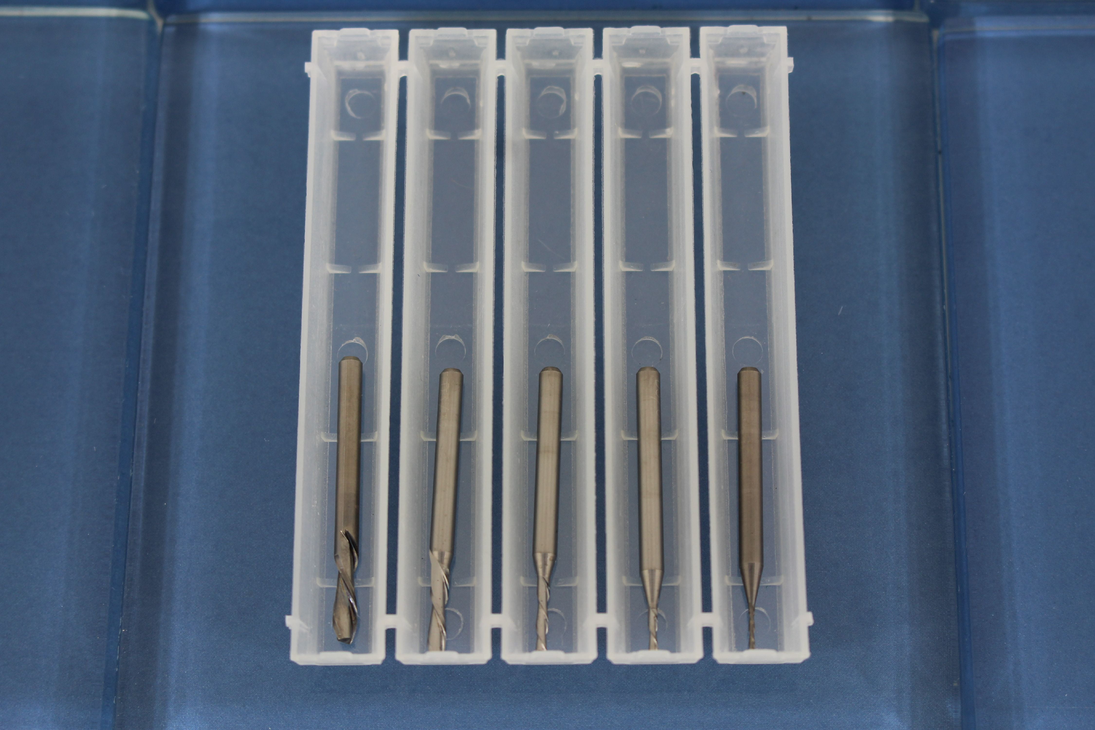 TEMO 5 pc Carbide Downcut Inlay Router Bits Set: 1/8 Inch (3.2 mm), 3/32 Inch (2.4 mm), 1/16 Inch (1.6 mm), 3/64 Inch (1.2 mm), and 1/32 Inch (0.8 mm)