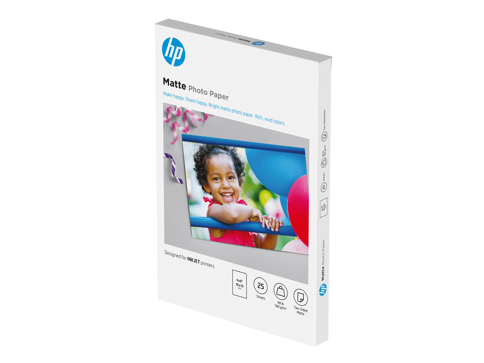(5 pack) HP Matte Photo Paper | 25 Sheets | 4" x 6" | Exceptional quality
