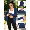 thumbnail image 4 of NELEUS Womens UPF 50+ Hooded Athletic Jackets High Collar Full Zipper with Thumb Holes Ponytail Hole and Pockets,Navy Blue,US Size L, 4 of 11