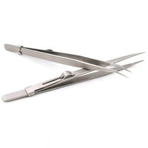2PCS Tweezers, Model Hobby Making Tools, Upgraded Bent and Straight Flat Tip Stainless Steel Tweezers